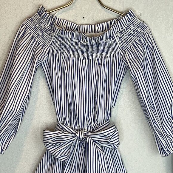 New CAROLINE CONSTAS Lou Striped Dress Small - Picture 3 of 14